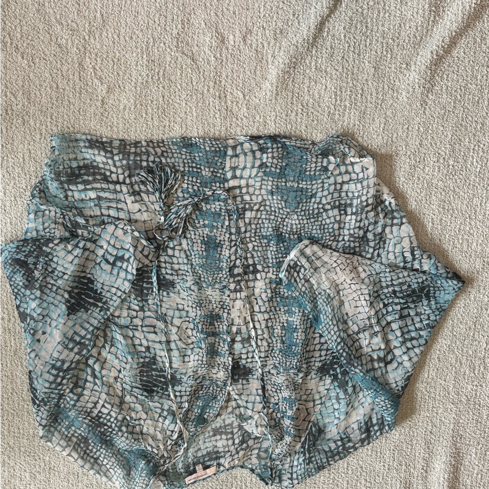 Lavender Brown Blue and Gray Patterned Top